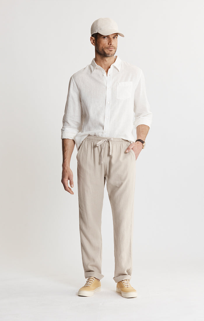 Linen Blend Beach Pants